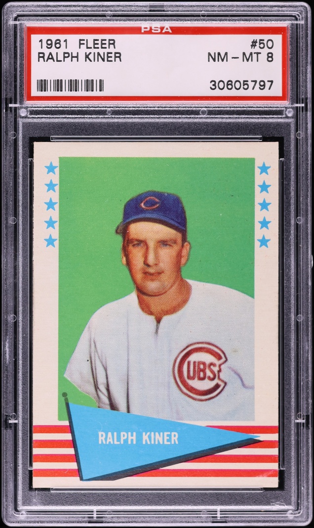 1961 Fleer Ralph Kiner #50 PSA 8 NM-MT