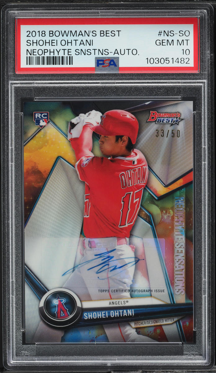 2018 Bowman's Best Neophyte Sensations Shohei Ohtani ROOKIE AUTO /50 PSA 10 GEM