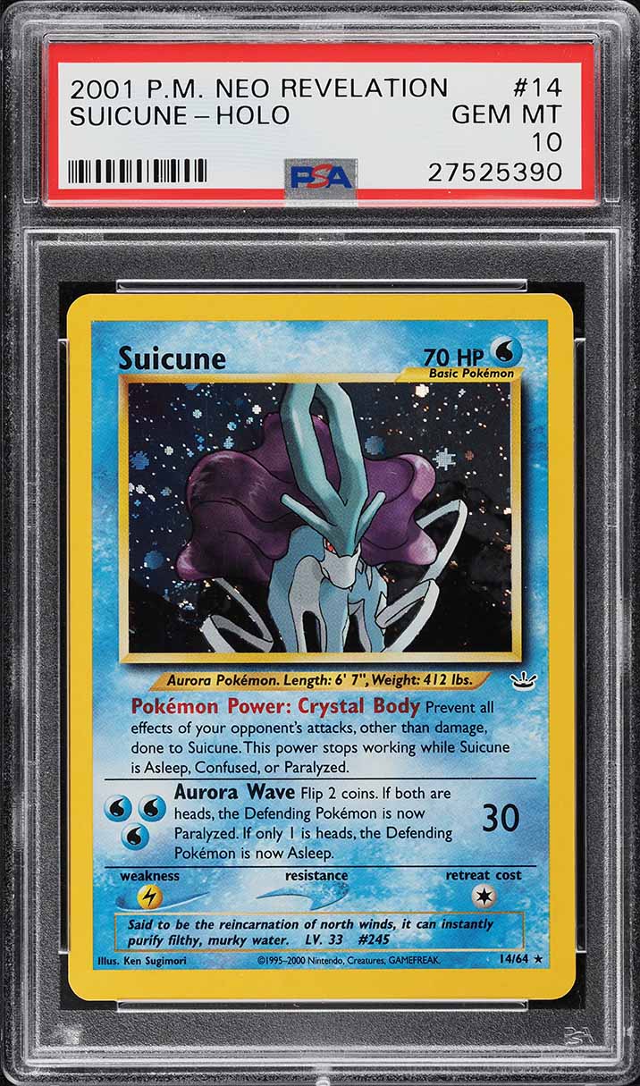 2001 Pokemon Neo Revelation Holo Suicune #14 PSA 10 GEM MINT
