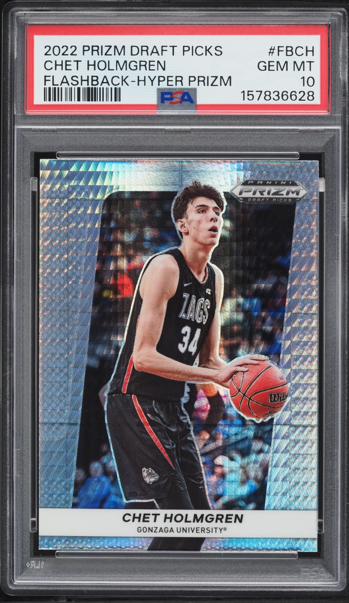 2022 Panini Prizm Draft Picks Flashback Hyper Chet Holmgren ROOKIE #FB-CH PSA 10 GEM MINT