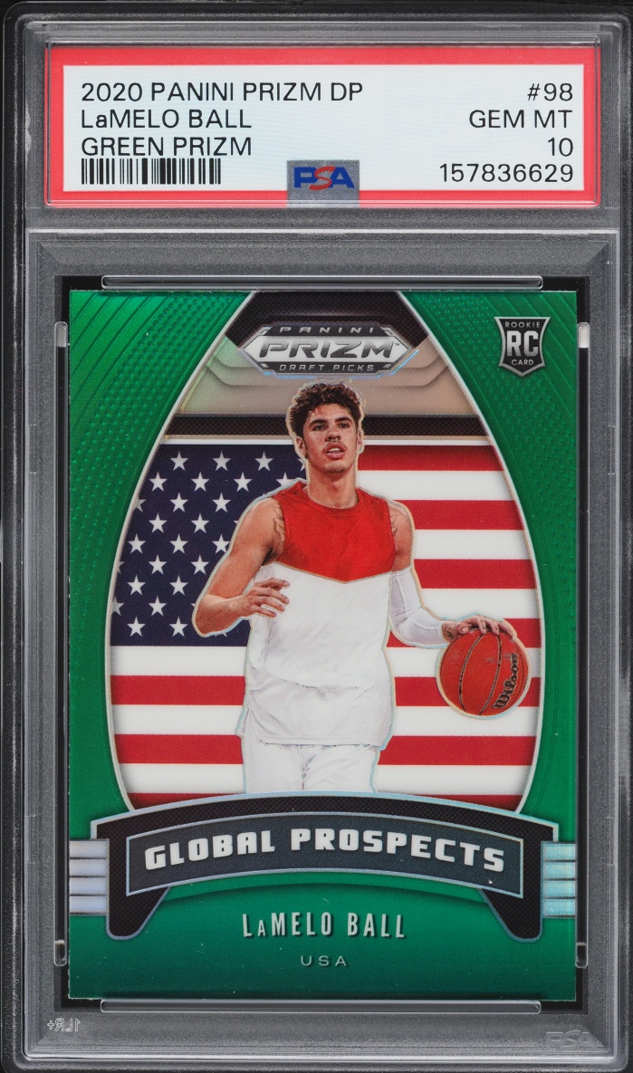 2020 Panini Prizm Draft Picks Green LaMelo Ball ROOKIE #98 PSA 10 GEM MINT