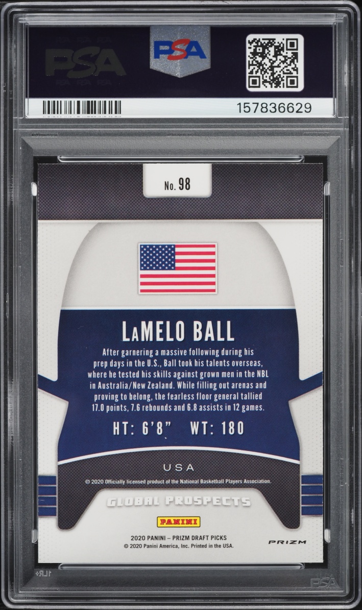 2020 Panini Prizm Draft Picks Green LaMelo Ball ROOKIE #98 PSA 10 GEM MINT