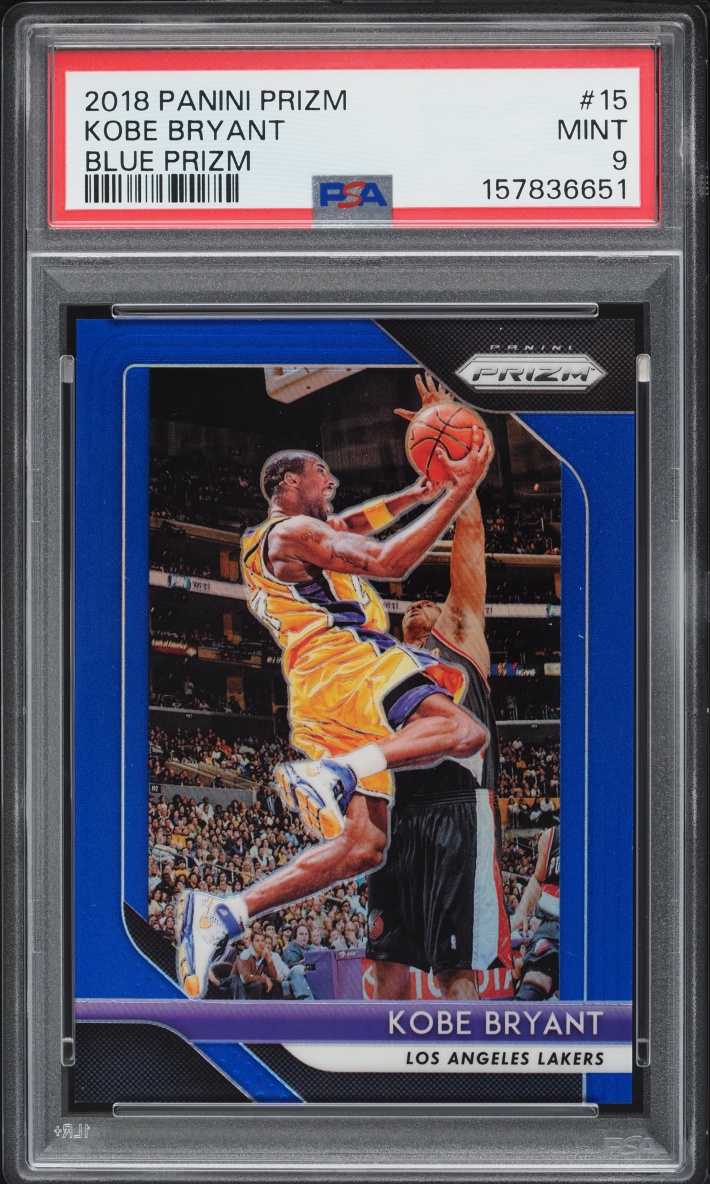 2018 Panini Prizm Blue Kobe Bryant /199 #15 PSA 9 MINT