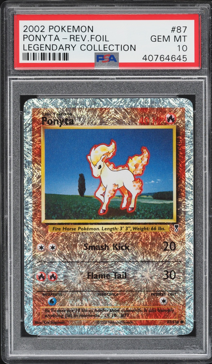 2002 Pokemon Legendary Collection Reverse Holo Ponyta #87 PSA 10 GEM MINT