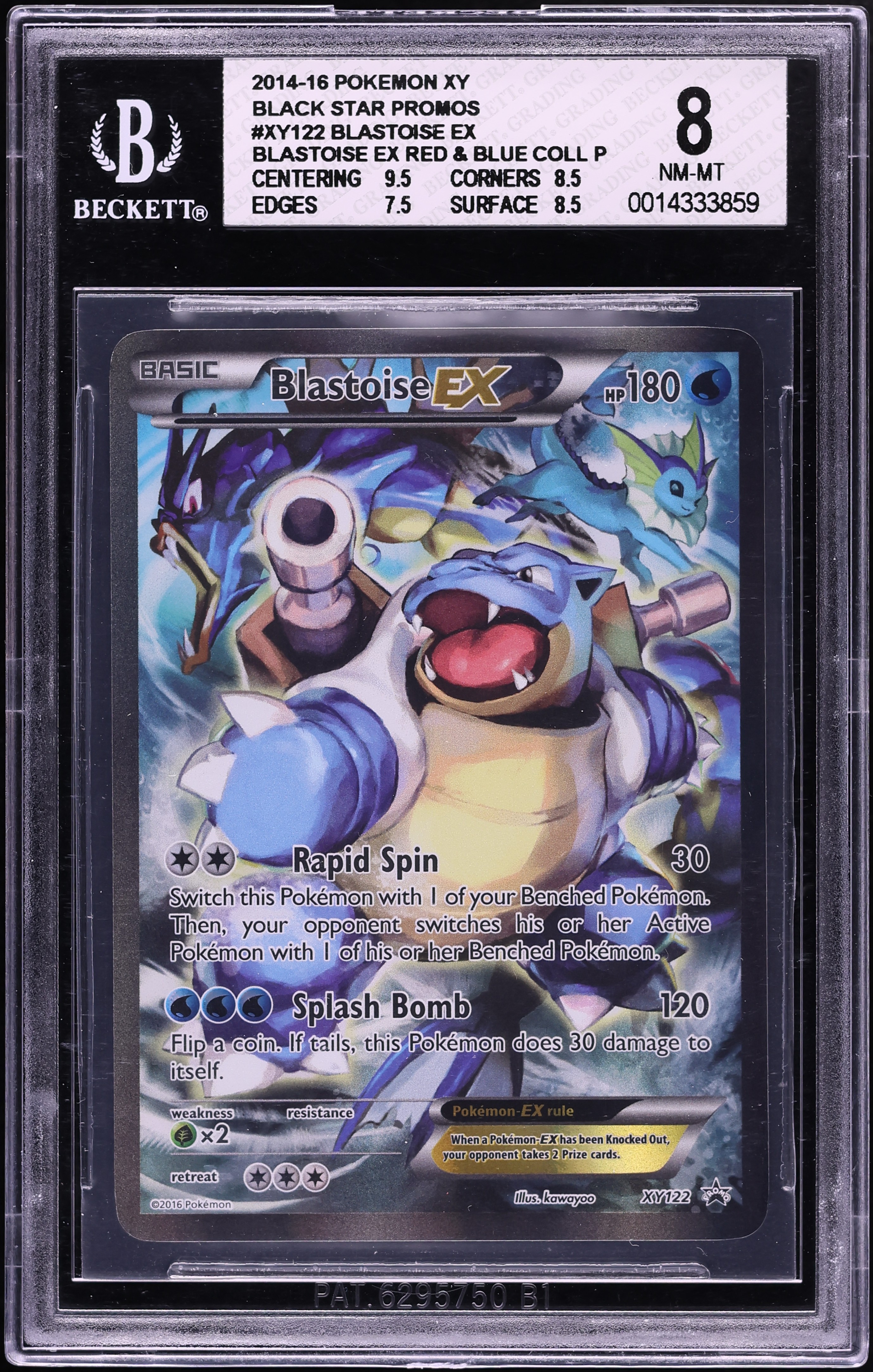 2014 Pokemon XY Black Star Promo Blastoise Ex #XY122 BGS 8 NM-MT