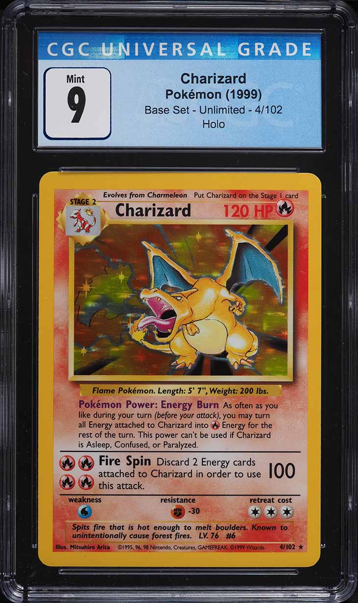 1999 Pokemon Base Set Holo Charizard #4 CGC 9 MINT