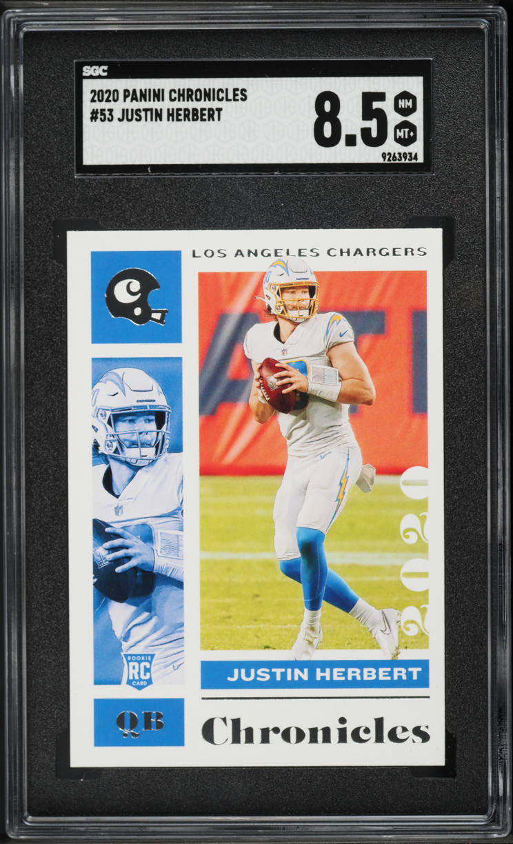 2020 Panini Chronicles Justin Herbert ROOKIE #53 SGC 8.5 NM-MT+