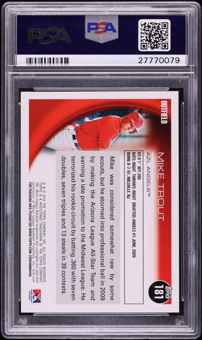 2010 Topps Pro Debut Mike Trout PROSPECT #181 PSA 9 MINT