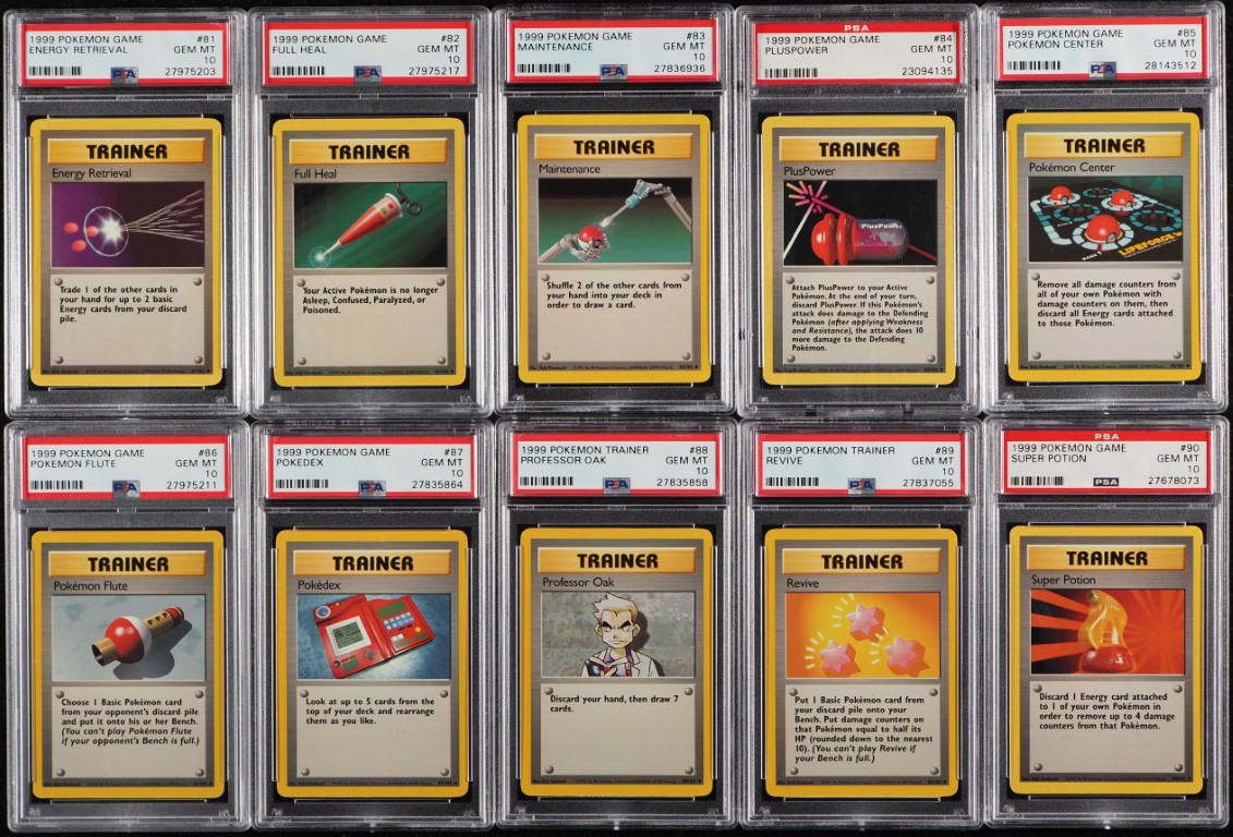 1999 Pokemon Complete Base Set All PSA 10, Venusaur Charizard