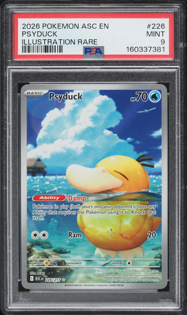 2026 Pokemon Mega Evolution Ascended Heroes IR Psyduck #226 PSA 9 MINT