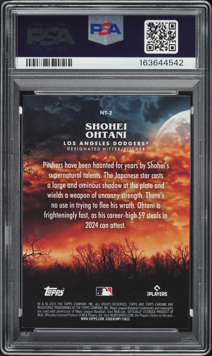 2025 Topps Chrome Update Night Terrors Shohei Ohtani #NT-2 PSA 10 GEM MINT