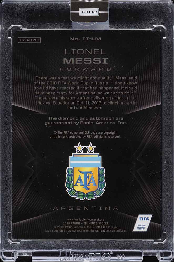 2018 Panini Eminence Int'l Icons Platinum Lionel Messi AUTO 1/1 UNCIRCULATED