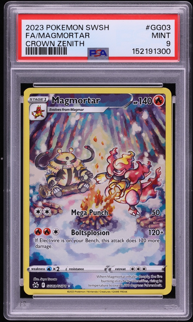 2023 Pokemon Sword & Shield Crown Zenith Full Art Magmortar #GG03 PSA 9 MINT