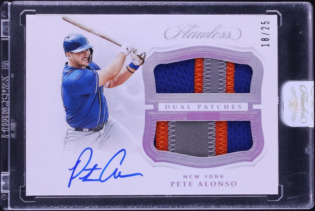 2019 Panini Flawless Dual Pete Alonso ROOKIE PATCH AUTO /25 #DPA-PA on ...