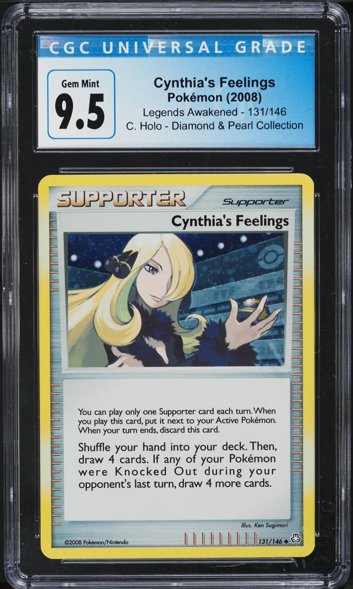 2008 Pokemon DP Legends Awakened Holo Cynthia's Feelings #131 CGC 9.5 GEM MINT