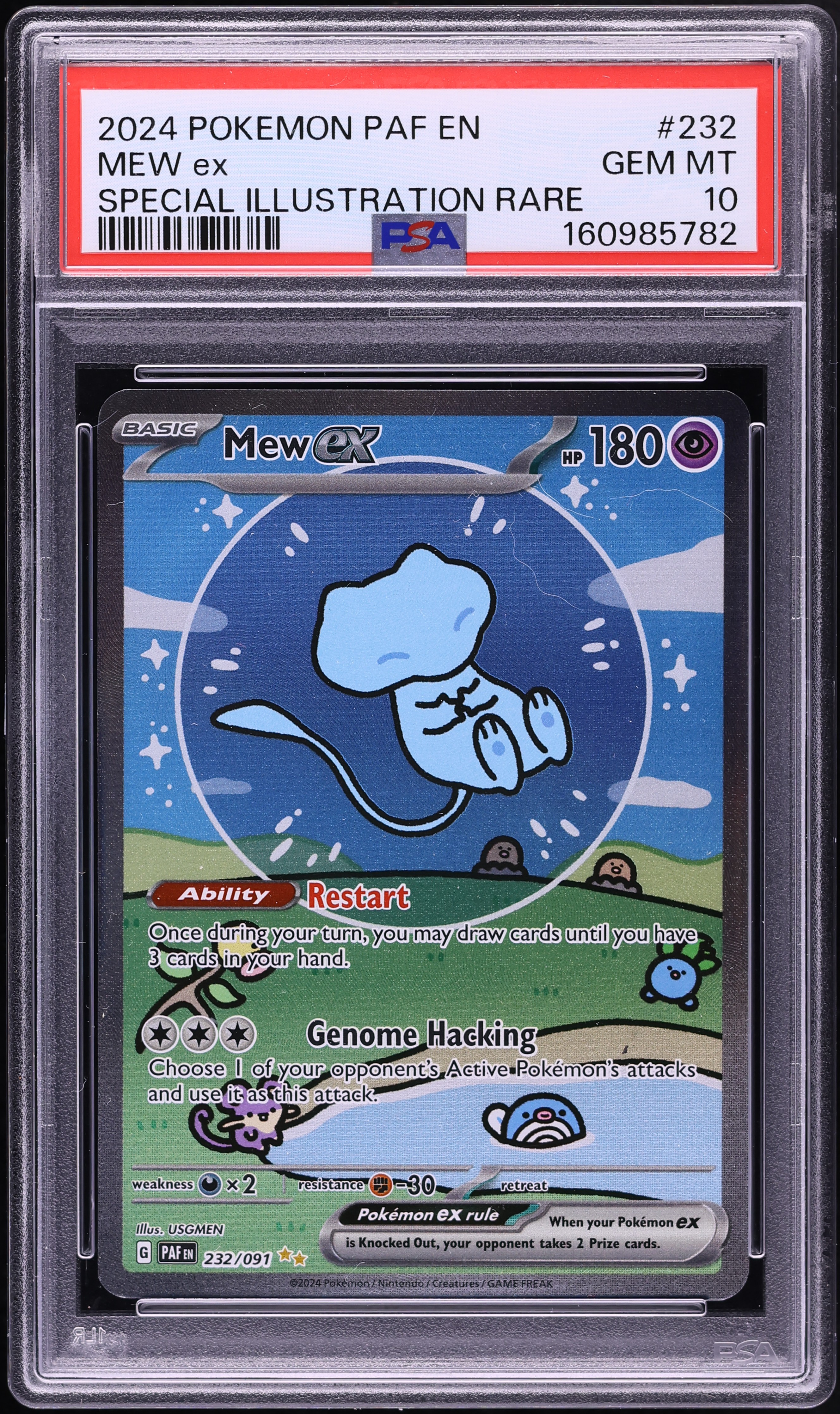 2024 Pokemon Scarlet & Violet Paldean Fates SIR Mew ex #232 PSA 10 GEM MINT