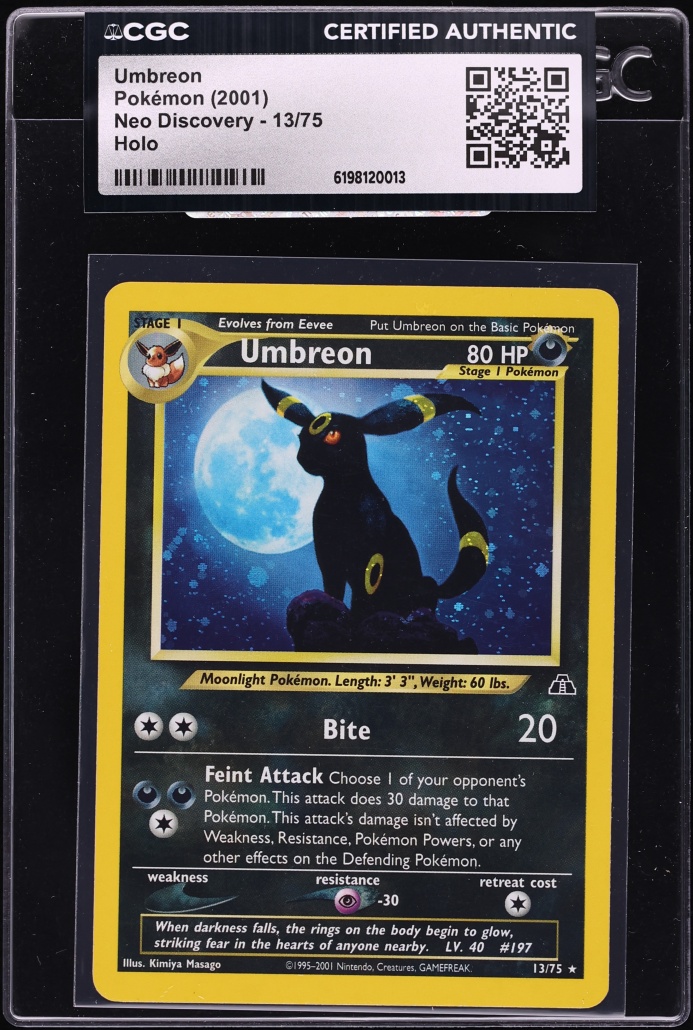 2001 Pokemon Neo Discovery Holo Umbreon #13 CGC AUTH