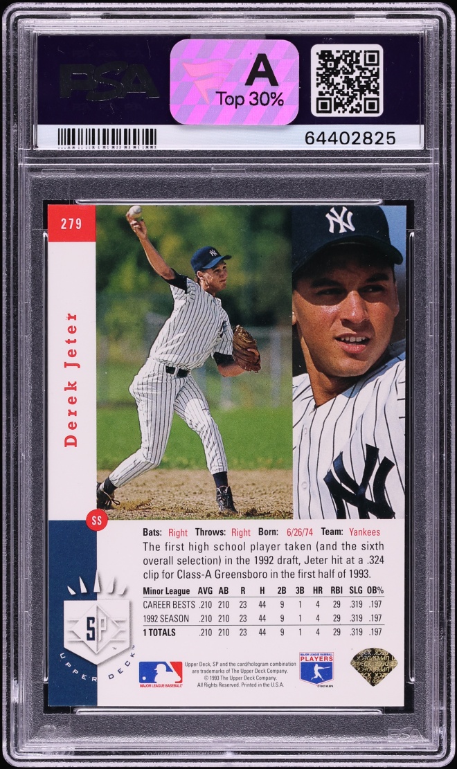 1993 SP Foil Derek Jeter ROOKIE #279 PSA 9 MINT