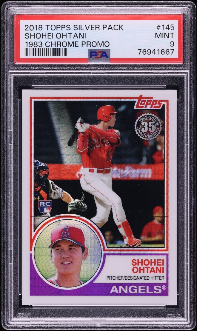 2018 Topps Chrome Silver Pack '83 Promo Shohei Ohtani ROOKIE #145 PSA 9 MINT