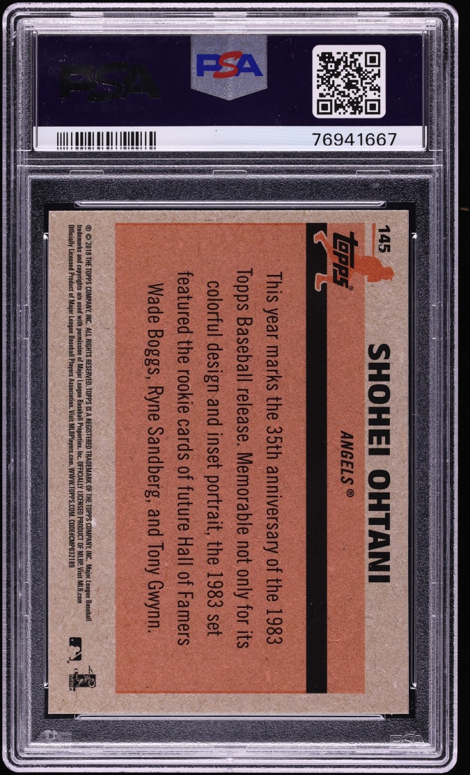 2018 Topps Chrome Silver Pack '83 Promo Shohei Ohtani ROOKIE #145 PSA 9 MINT