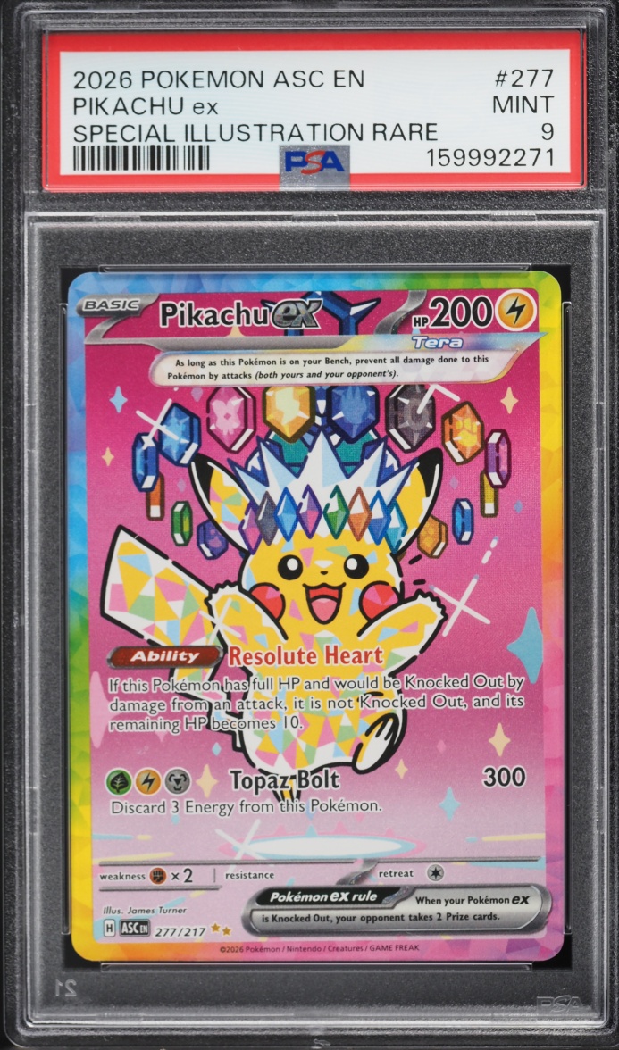 2026 Pokemon Mega Evolution Ascended Heroes SIR Pikachu Ex #277 PSA 9 MINT