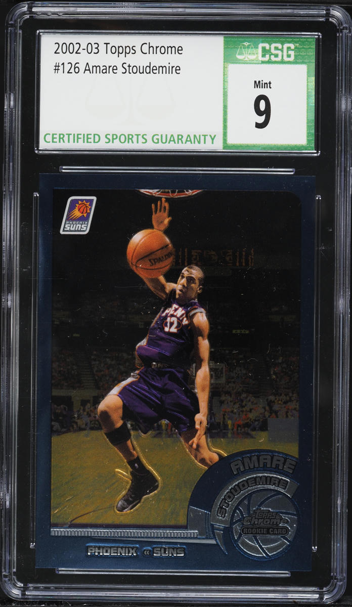 2002 Topps Chrome Amare Stoudemire ROOKIE #126 CSG 9 MINT