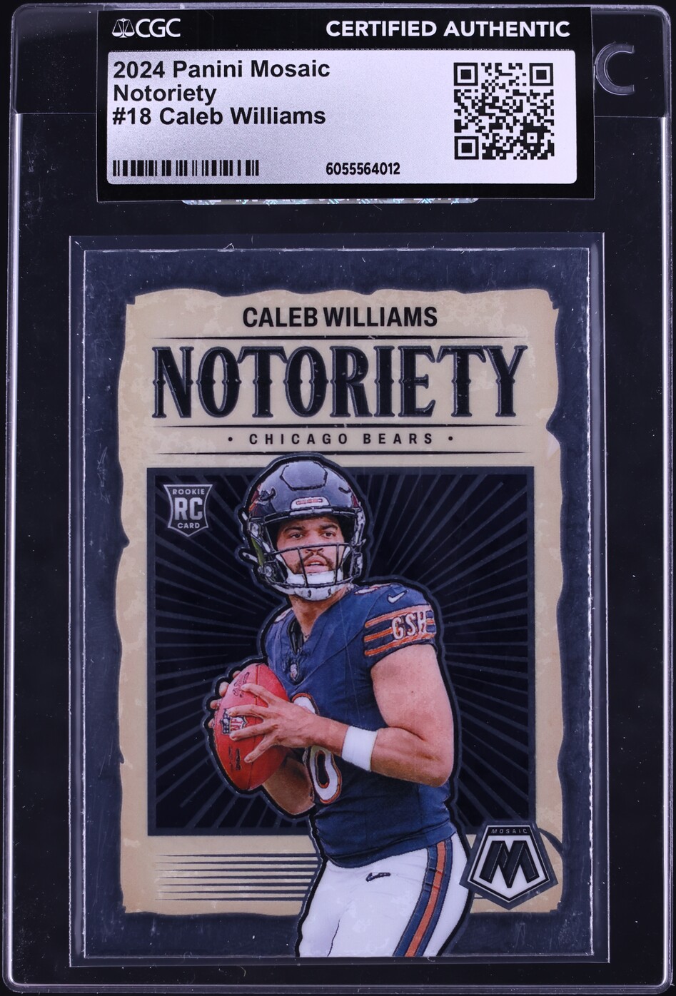 2024 Panini Mosaic Notoriety Caleb Williams ROOKIE #18 CGC AUTH