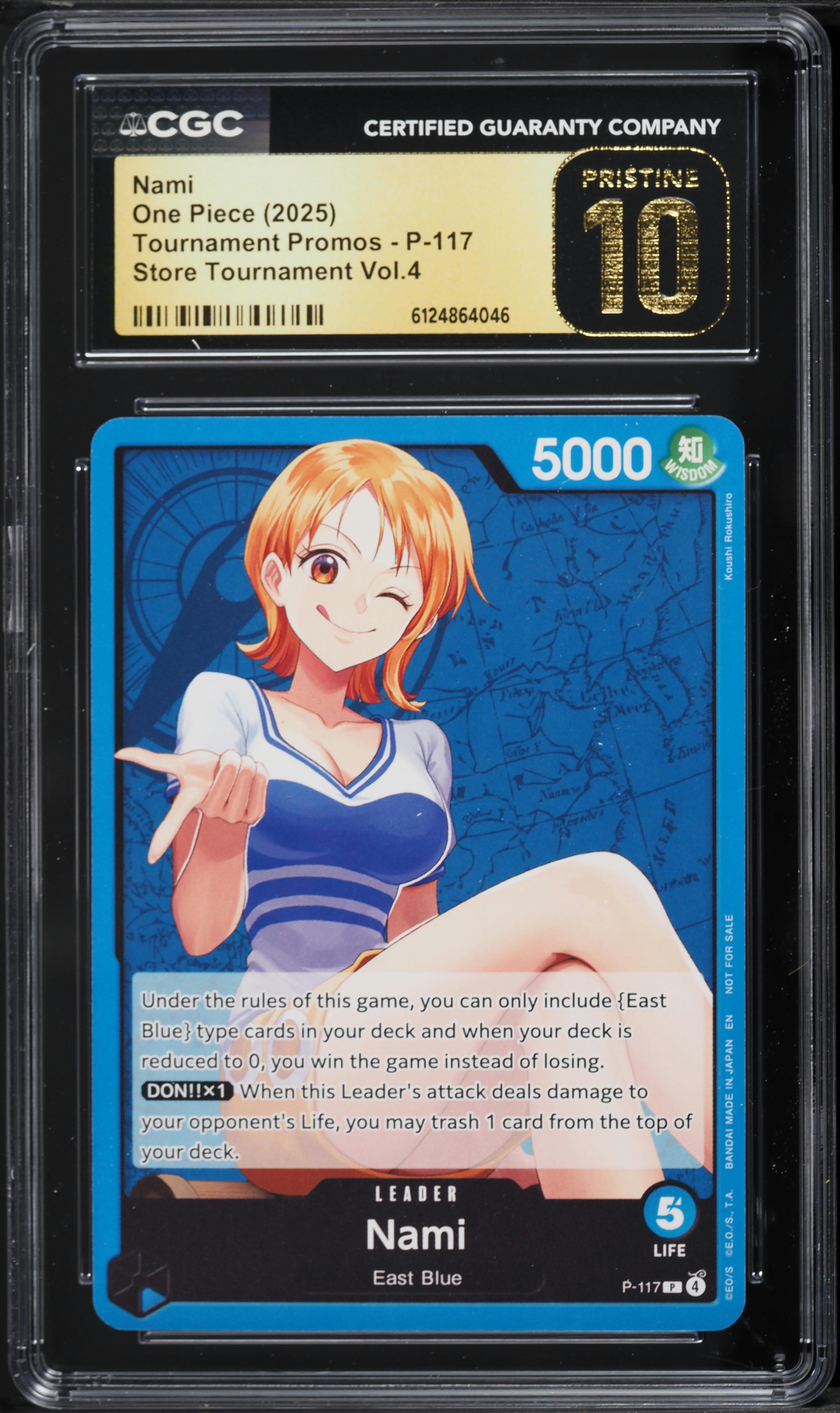 2025 One Piece Tournament Promo Store Volume 4 Leader Nami #P-117 CGC 10 PRISTINE