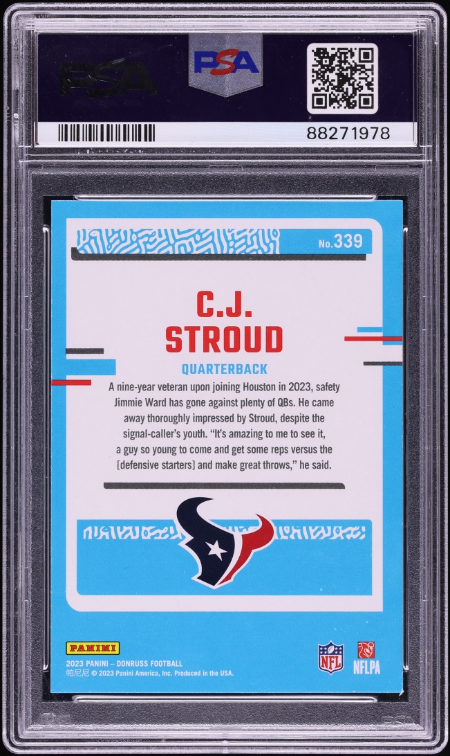 2023 Donruss Football C.J. Stroud ROOKIE #339 PSA 9 MINT