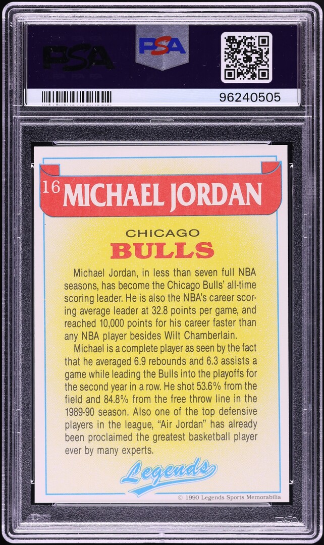 1990 Legends Magazine Insert Michael Jordan #16 PSA 10 GEM MINT