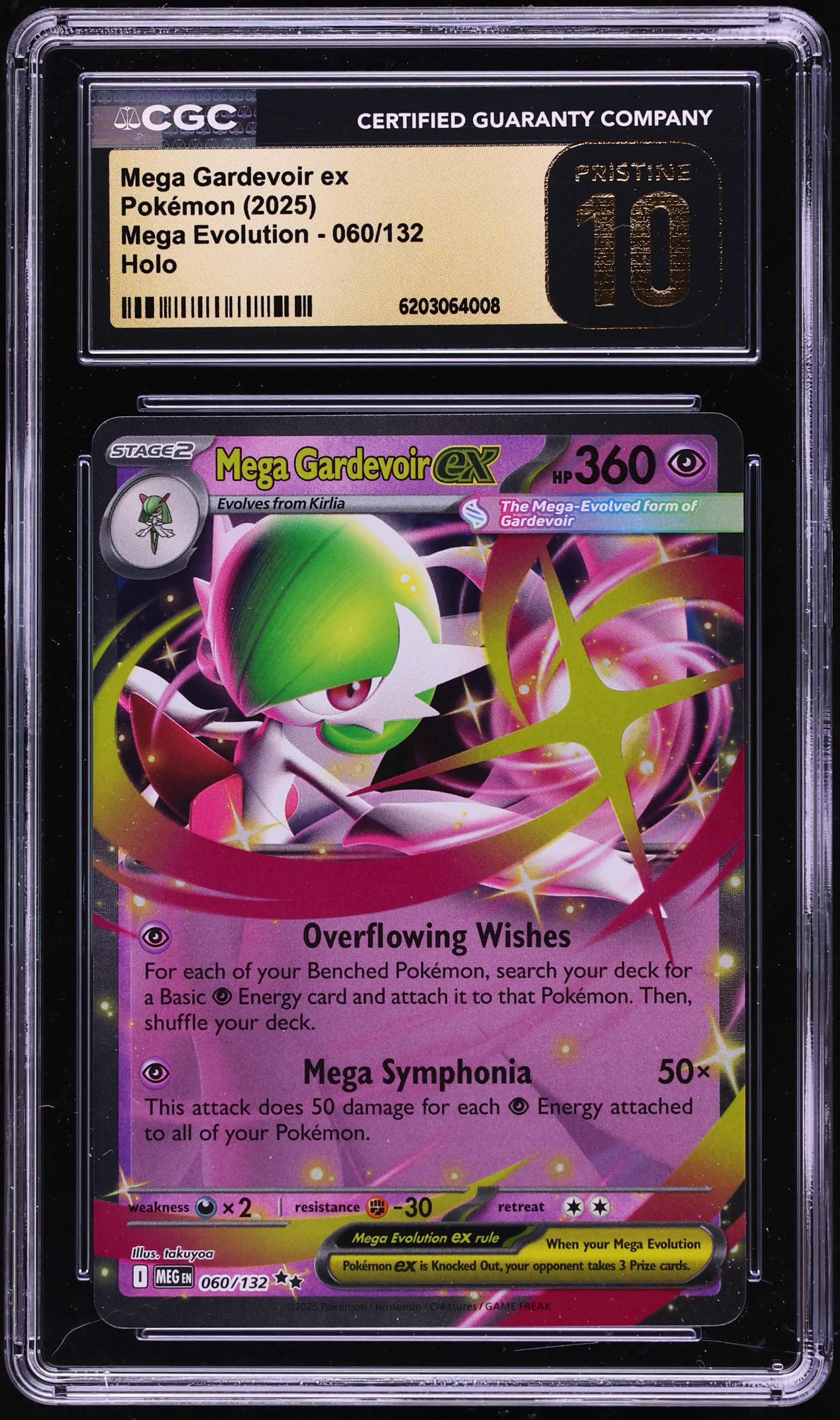 2025 Pokemon Mega Evolution Holo Mega Gardevoir Ex #60 CGC 10 PRISTINE