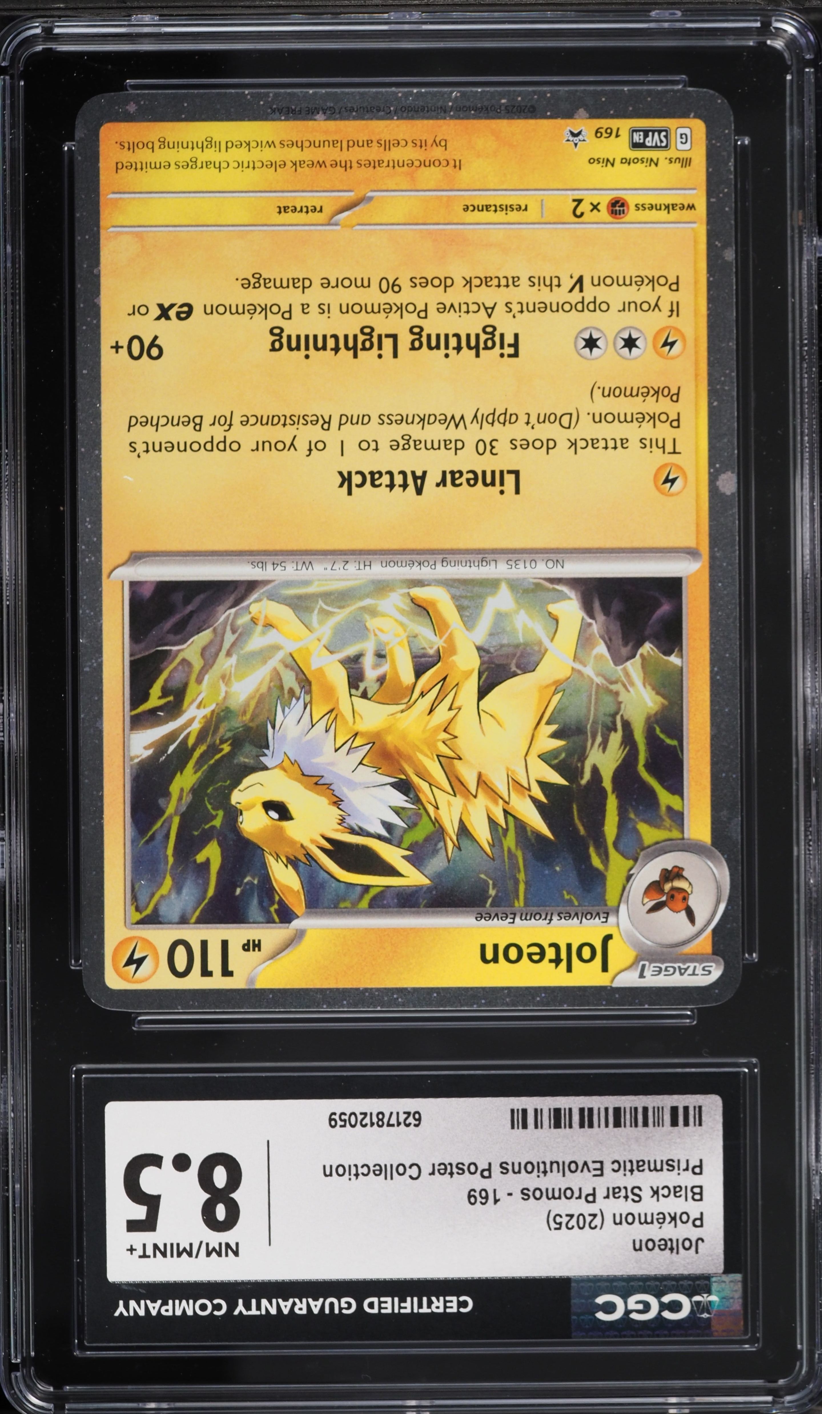 2025 Pokemon SV Promo Prismatic Evolutions Poster Collection Jolteon #169 CGC 8.5 NM-MT+