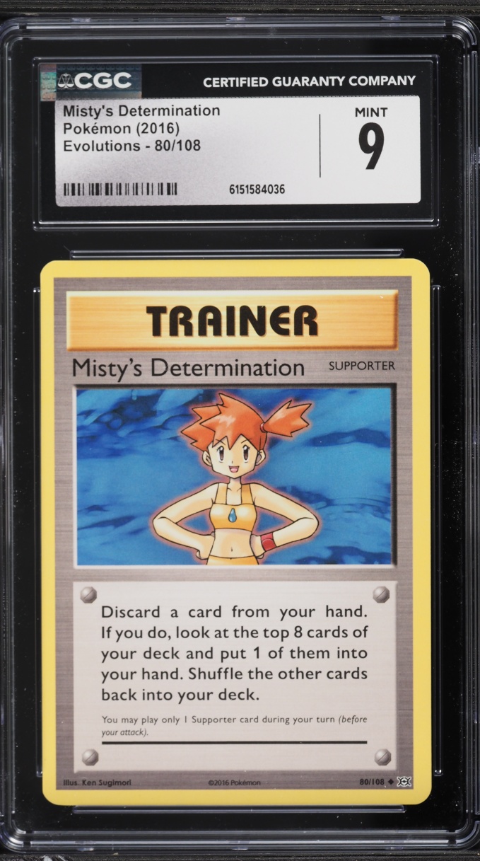 2016 Pokemon XY Evolutions Misty's Determination #80 CGC 9 MINT
