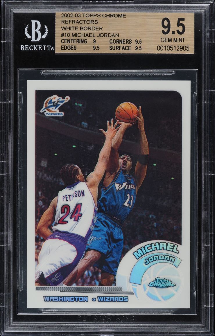 2002 Topps Chrome White Refractor Michael Jordan /249 #10 BGS 9.5 GEM MINT