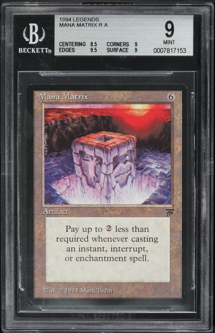 1994 Magic The Gathering MTG Legends Mana Matrix R A PSA 9 MINT on