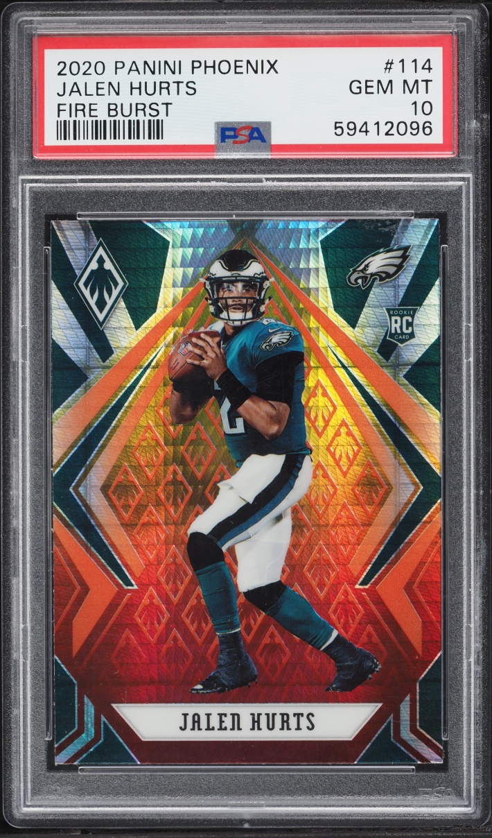 2020 Panini Phoenix Fire Burst Jalen Hurts ROOKIE #114 PSA 10 GEM MINT