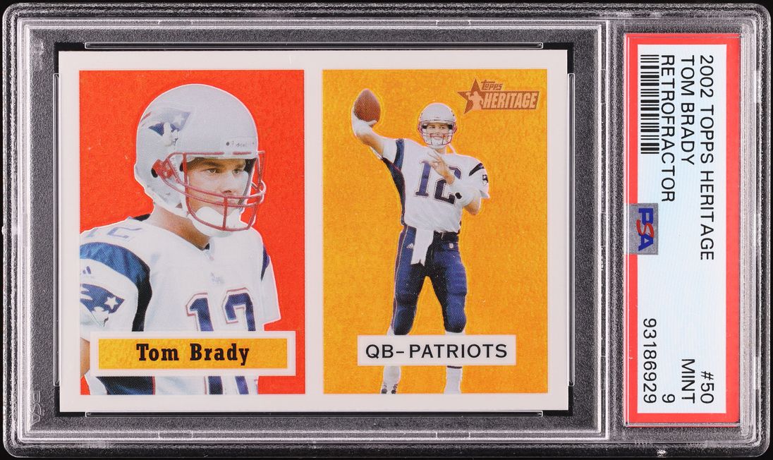 2002 Topps Heritage Retrofractor Tom Brady /557 #50 PSA 9 MINT
