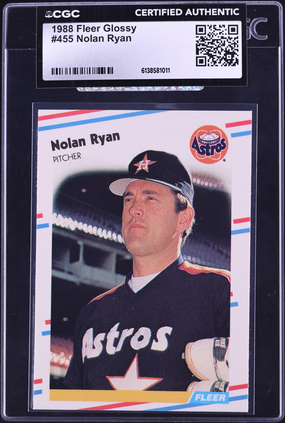 1988 Fleer Glossy Nolan Ryan #455 CGC AUTH