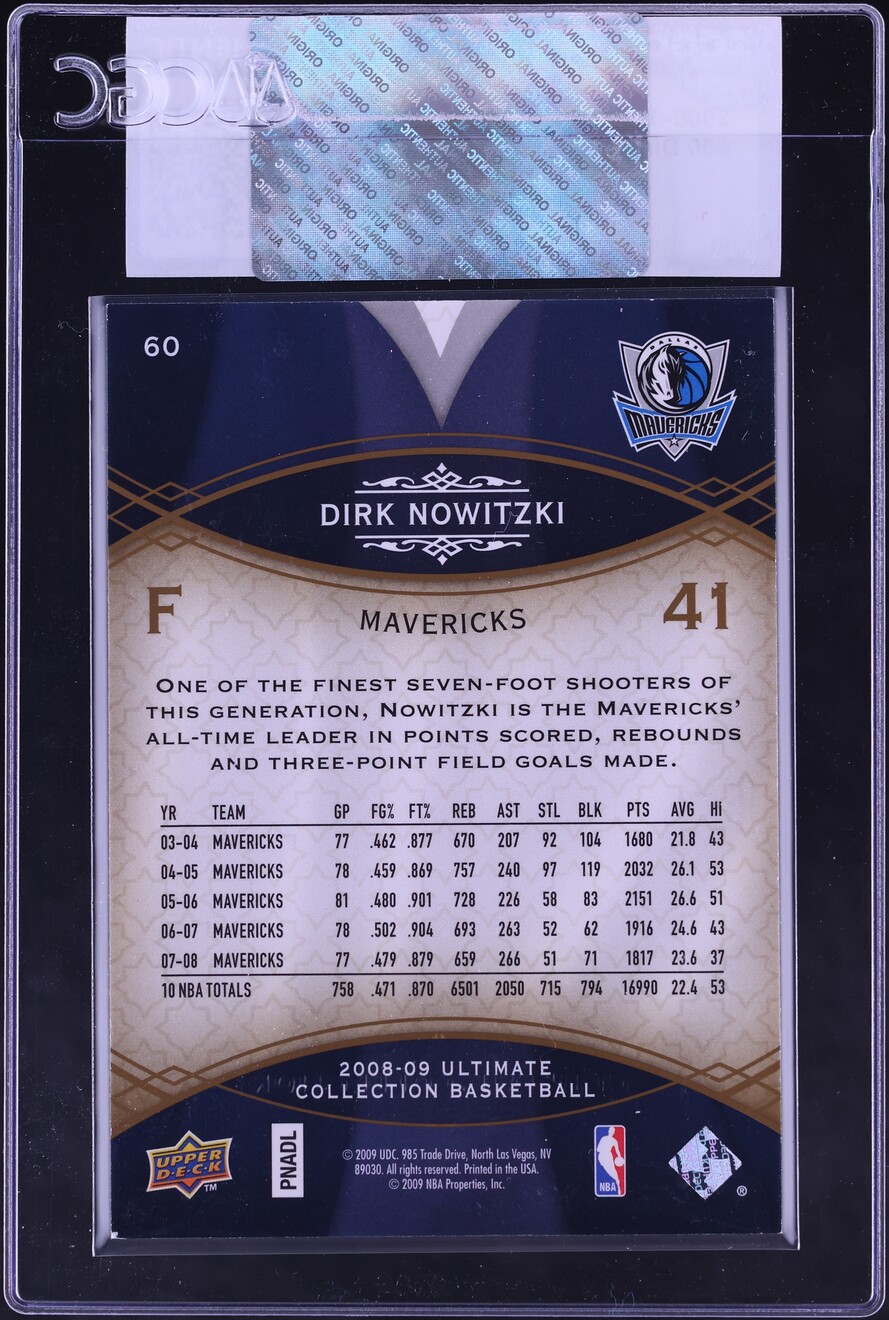 2008 Ultimate Collection Basketball Dirk Nowitzki /499 #60 CGC AUTH