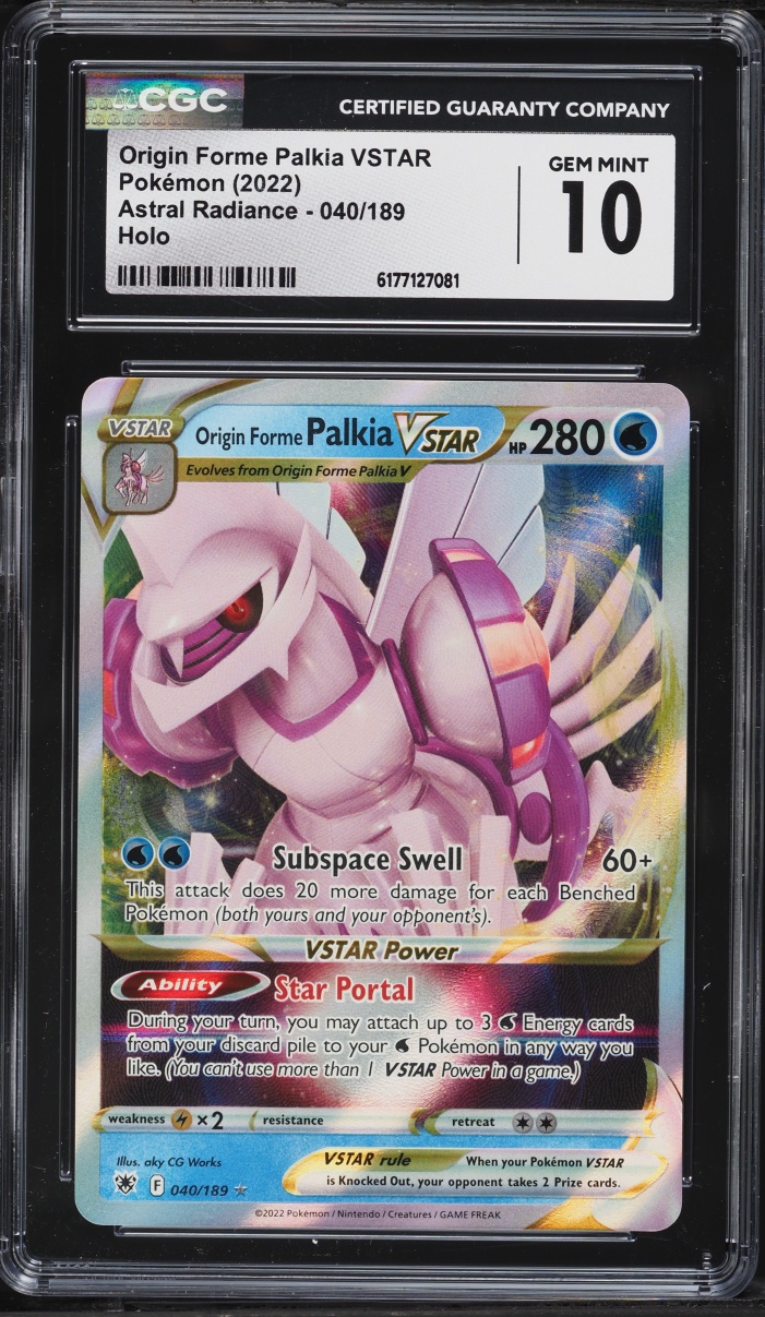 2022 Pokemon Sword & Shield Astral Radiance Holo Origin Forme Palkia VSTAR #040 CGC 10 GEM MINT