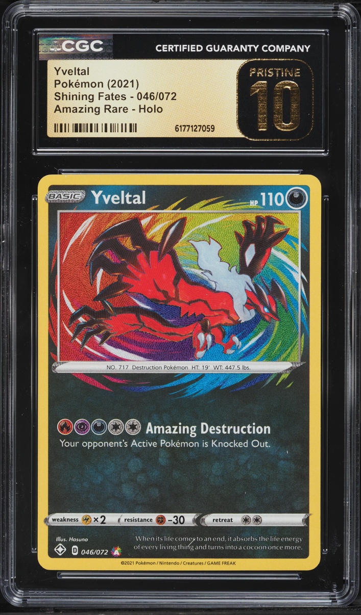 2021 Pokemon Sword & Shield Shining Fates Amazing Rare Yveltal #46 CGC 10 PRISTINE