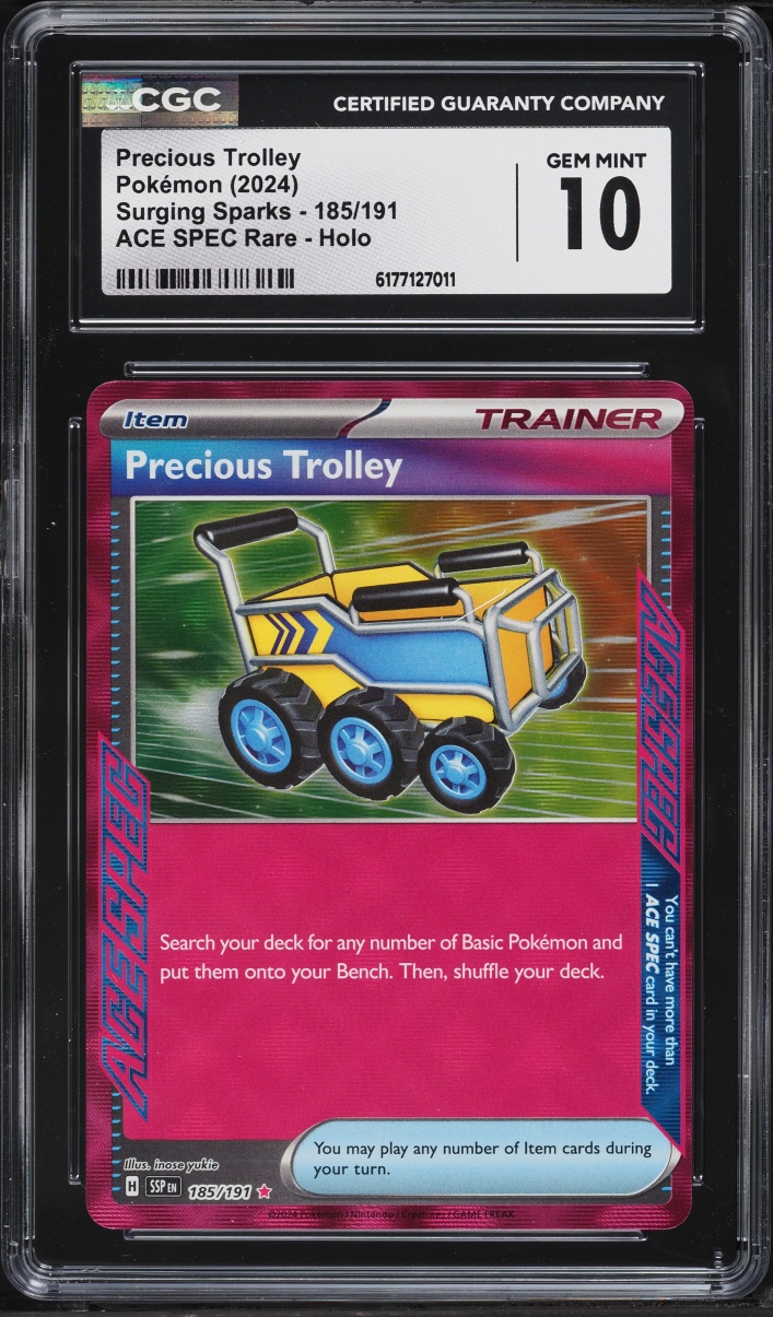 2024 Pokemon Scarlet & Violet Surging Sparks Ace Spec Precious Trolley #185 CGC 10 GEM MINT