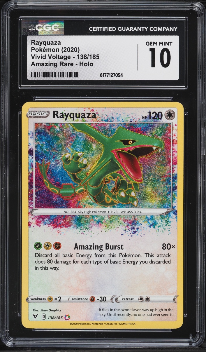 2020 Pokemon Sword & Shield Vivid Voltage Amazing Rare Rayquaza #138 CGC 10 GEM MINT