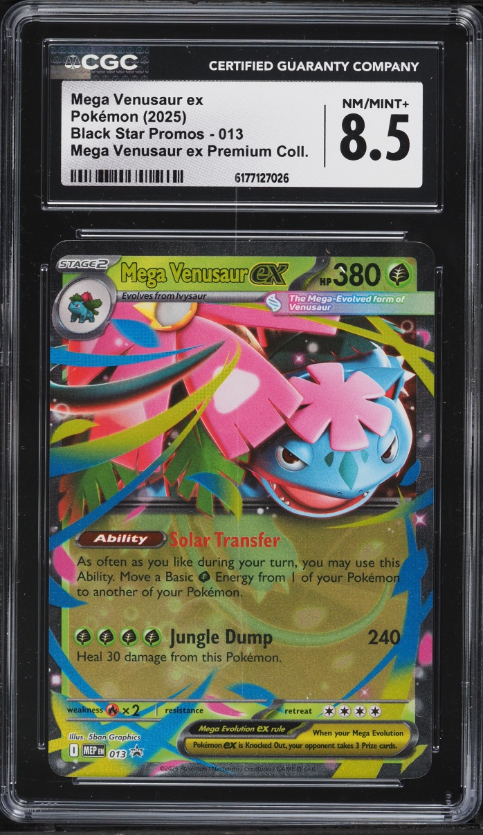 2025 Pokemon Mega Evolution Promo Premium Collection Holo Mega Venusaur Ex #13 CGC 8.5 NM-MT+