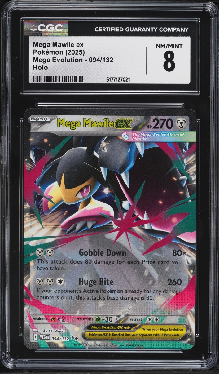 2025 Pokemon Mega Evolution Holo Mega Mawile Ex #94 CGC 8 NM-MT