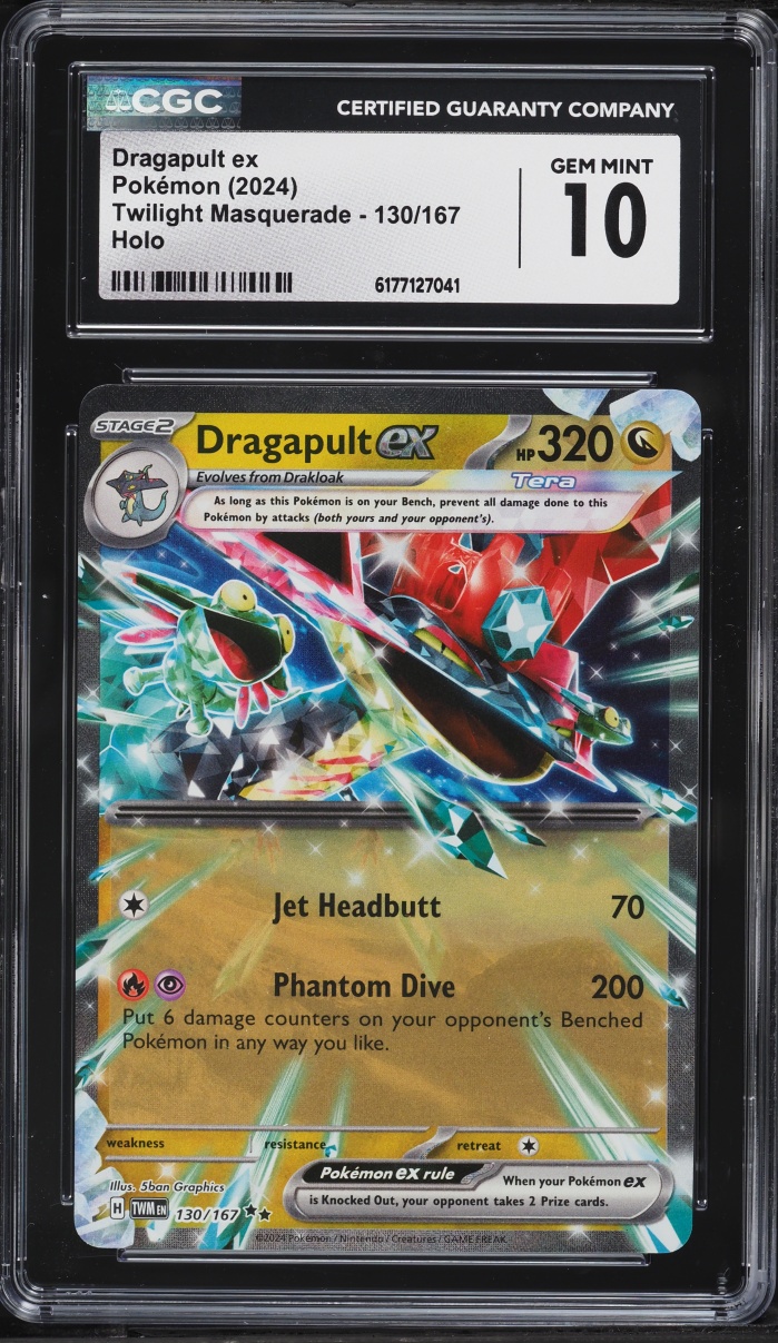 2024 Pokemon Scarlet & Violet Twilight Masquerade Holo Dragapult Ex #130 CGC 10 GEM MINT