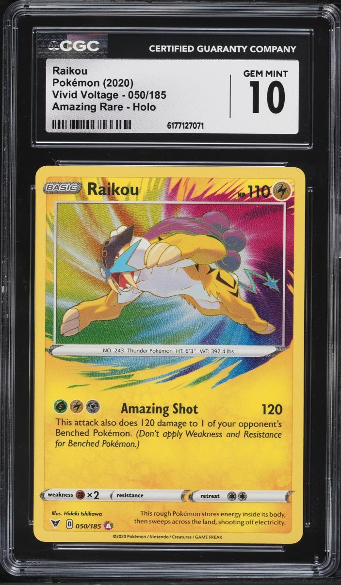2020 Pokemon Sword & Shield Vivid Voltage Amazing Rare Raikou #50 CGC 10 GEM MINT