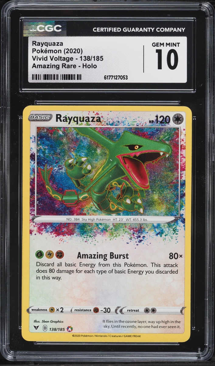 2020 Pokemon Sword & Shield Vivid Voltage Amazing Rare Rayquaza #138 CGC 10 GEM MINT