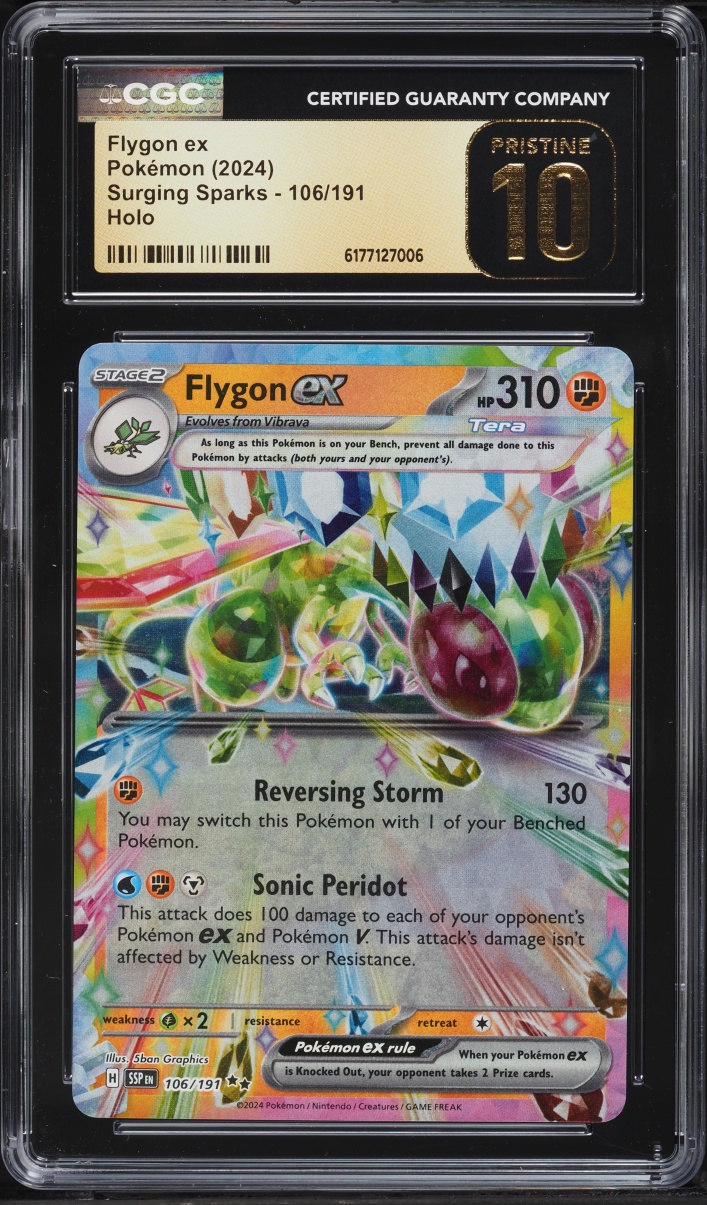 2024 Pokemon Scarlet & Violet Surging Sparks Holo Flygon Ex #106 CGC 10 PRISTINE