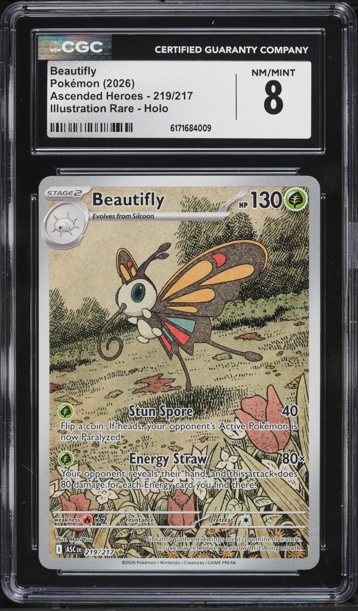 2026 Pokemon Mega Evolution Ascended Heroes IR Beautifly #219 CGC 8 NM-MT